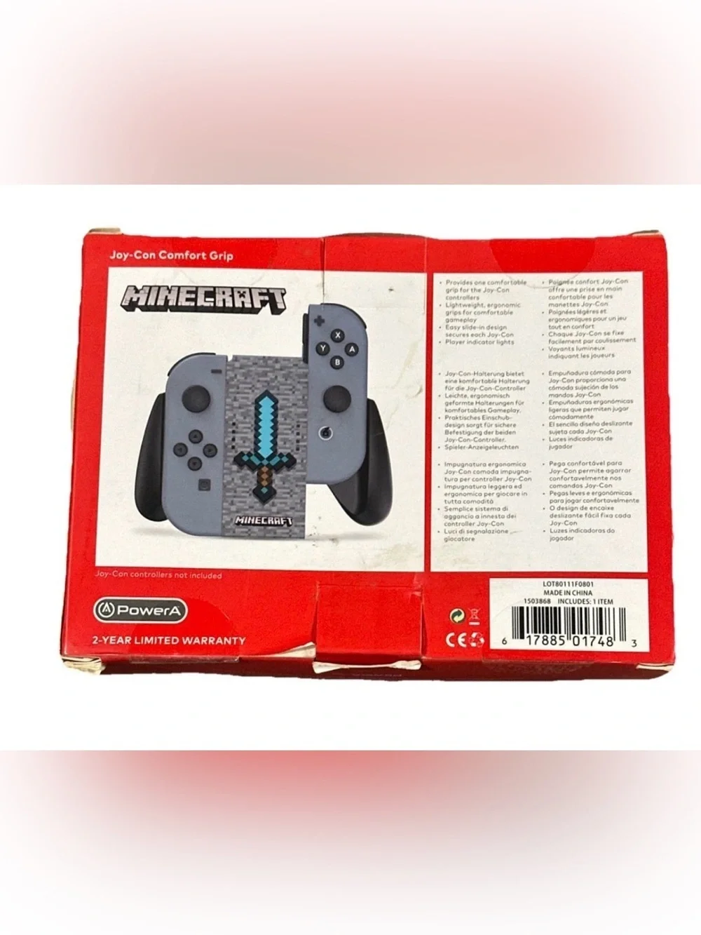 Minecraft Diamond Sword PowerA Joy-Con Grip Nintendo Switch NEW RARE HTF